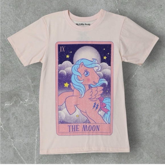 My Little Pony The Moon Tarot Card Graphic Tee Pink Short Sleeve Unisex Medium - Picture 6 of 9